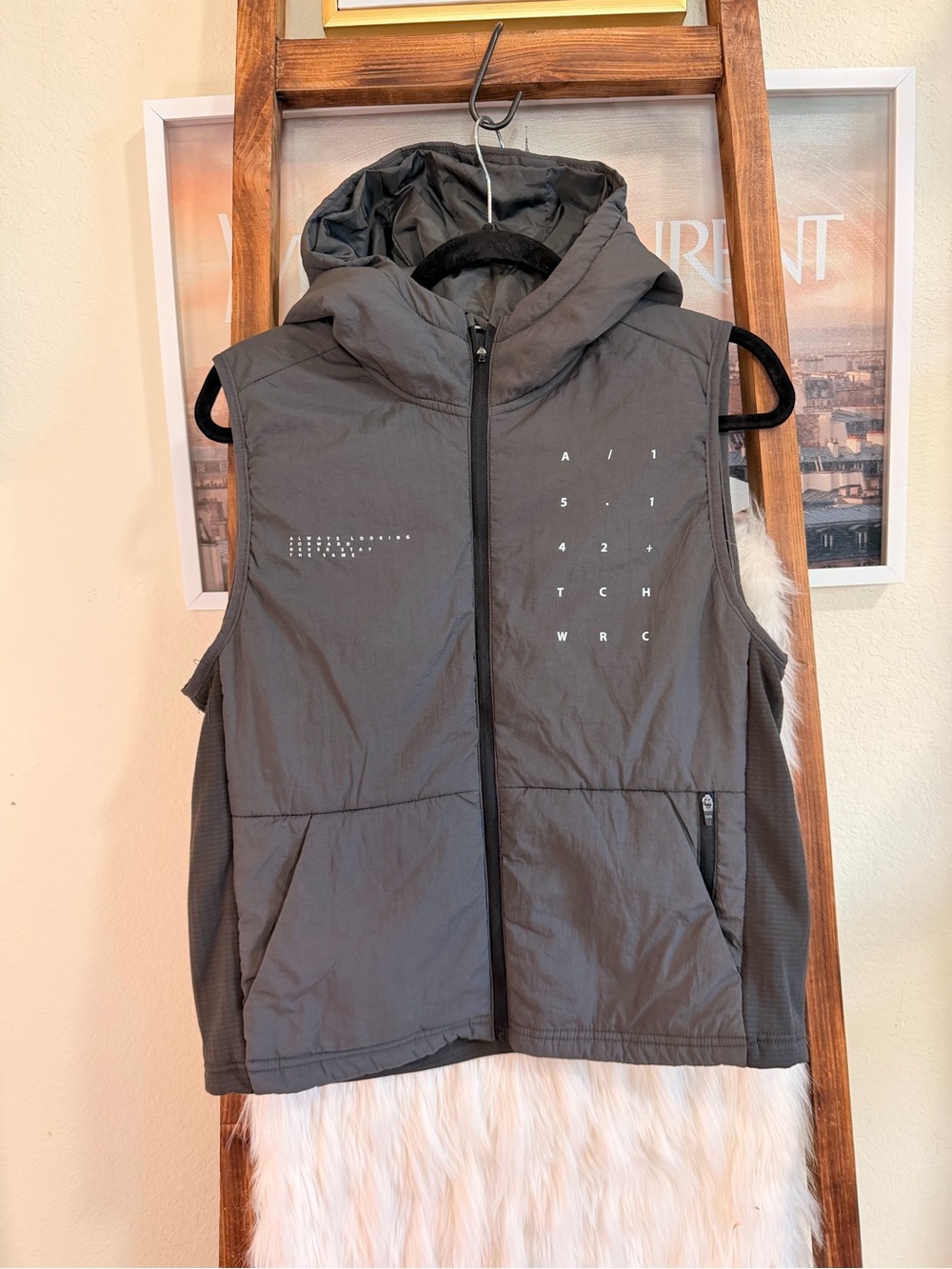 Zara Kids Charcoal Hooded Puffer Vest